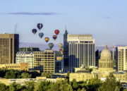 Boise, Idaho skyline, hot air balloons – Tourism, “bleisure” market discovers Boise
