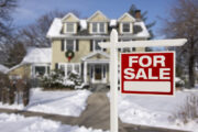 home for sale, snow, winter, sale sign