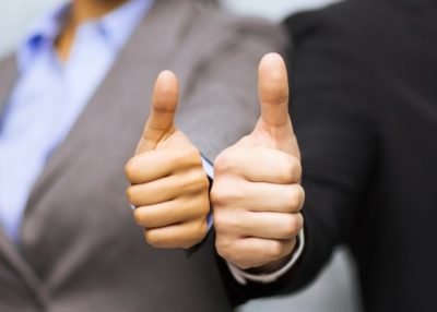thumbs up, woman, man, approval, bad credit loans